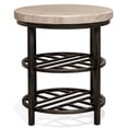 thumbnail image 2 of Riverside Furniture Capri  Round Travertine Stone End Table in Alabaster, 2 of 10