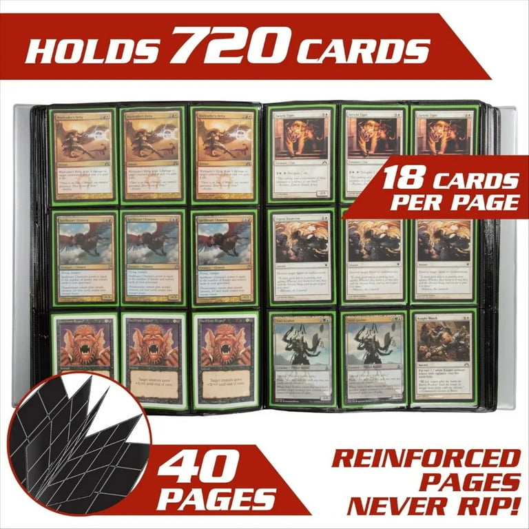 Monster 9 Pocket Trading Card XL Binder - Holofoil Red Album, Anti-Theft &  Drop TCG Protection w Side Loading Padded Pockets, Double Sided, Holds 720  Cards, For Sports, Gaming, Kpop - Walmart.com