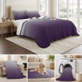 thumbnail image 6 of Twin XL Quilt Set 68''x98'', Grey Purple Lightweight Bedspread Coverlet Set with 2 Pillow Shams, Gradient Ombre Modern Abstract Color Art Breathable All Season Quilt Bedding for Dorm/Guest Room, 6 of 9