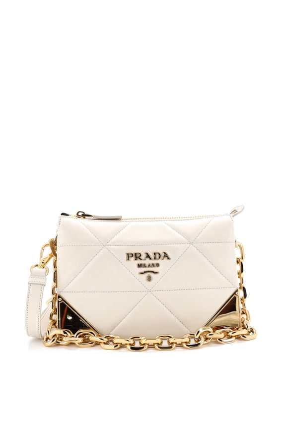 Pre-Owned Structured Logo Crossbody Bag Quilted Leather Mini By Rebag