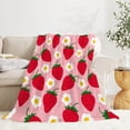 thumbnail image 5 of Yibo Strawberry Cartoon Blanket Flannel Soft and Comfortable Anti-static Bed Sofa Blanket, 5 of 9