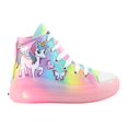 thumbnail image 1 of Tenis Niña Luces Led Botas Botin Moda Colores y Unicornio Urbano SCAPE M-345 LED UNIC TRANY BCO 21 cm., 1 of 5