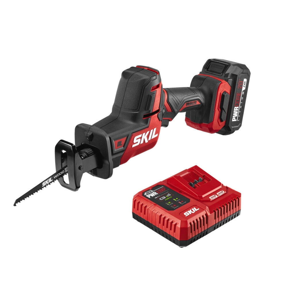 SKIL RS5825B-10 20V PWRCORE 20 Brushless Compact Lithium-Ion Cordless Reciprocating Saw Kit (2 Ah)