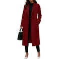 thumbnail image 5 of LEJHVAQK Women's Long Wool Coat 2026 Fall Winter Notched Lapel Single-Breasted Peacoat Trench Coat Jacket Overcoat, 5 of 7