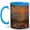 Blue, variant on Ocean Sunrise Breakfast 11oz Ceramic Mug, Croissant Seaside Art