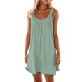 thumbnail image 1 of Vestido holgado con tirantes estilo playa para mujer: vestido de verano ligero y elástico con cuello en V, 1 of 5