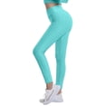 thumbnail image 4 of Women's High Waist Yoga Pants Tummy Control Slimming Booty Leggings Workout Running Butt Lift Tights Green XL, 4 of 5