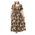 thumbnail image 1 of Vestido Corto de Verano con Cuello en V de Manga Corta Impreso, Vestido de Moda Casual para Mujeres, 1 of 4