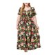 thumbnail image 1 of Vestido Corto de Verano con Cuello en V de Manga Corta Impreso, Vestido de Moda Casual para Mujeres, 1 of 4