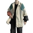 thumbnail image 1 of Men Long Sleeve Autumn Winter Patchwork Top Blouse Coat With Pockets, 1 of 2