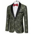 thumbnail image 4 of COOFANDY Men's Floral Dinner Jacket Blazer Stylish Jacquard Suit Jacket Party Wedding Prom Tuxedo Dress Jacket, 4 of 10