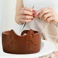thumbnail image 3 of Deal! Wooden Yarn Bowl Knitting Yarn Bowl Cat Shaped For Crochet Lovers Decor Supplies (Vintage), 3 of 10
