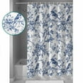 thumbnail image 3 of 54x78 Inch Shower Curtain Decorative Blue Bird Flower Bathtub Bath Curtains Fabric Waterproof Bathroom Decor Retro Tree Branch Floral Fall Winter Small Stall Shower Curtain Set with 12 Hooks, 3 of 6