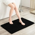 thumbnail image 2 of Alfombra de baño SUBRTEX de chenilla para baño, suave, negra, 2 of 7