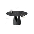 thumbnail image 6 of POVISON 51"Modern Round Black Dining Table for 4,Matte Sintered Stone Tabletop, Black Carbon Steel Base, 6 of 6