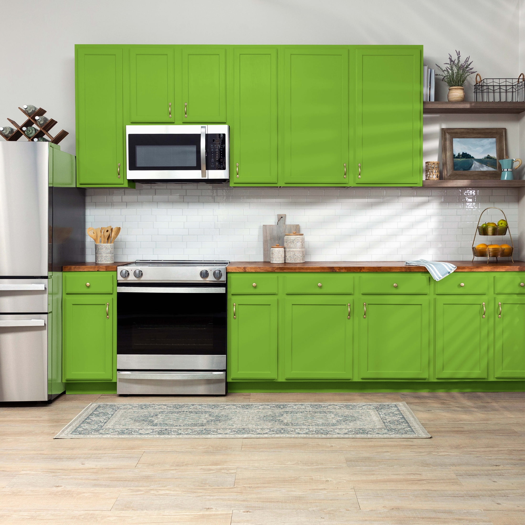 Apple Green, Rust-Oleum Cabinet Transformations Satin Coating Kit-38039004T, Quart