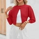 thumbnail image 4 of Cárdigan de punto para mujer, color liso, cuello redondo, suéter con botones, cárdigan, top para mujer, 4 of 8
