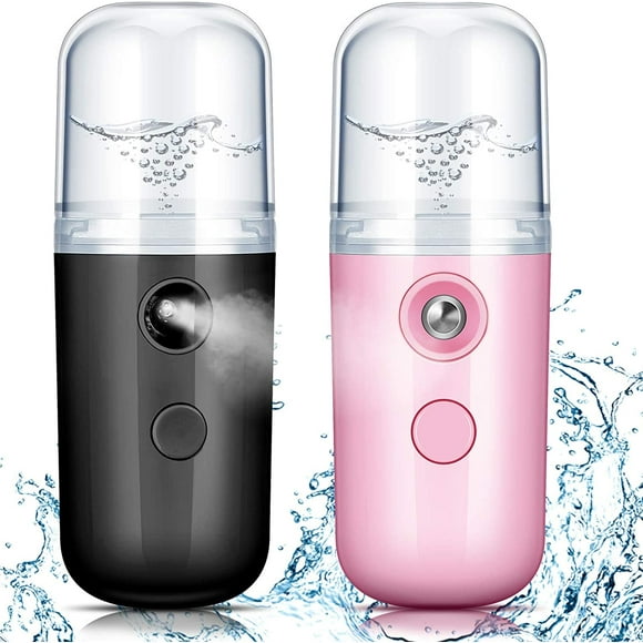 2 Pzs Nanohumidificador Facial 30 ml, Minihumidificador Portátil, Pulverizador Recargable USB, Máquina Práctica para Cuidado de la Piel, Hidratación Facial, Maquillaje Diario