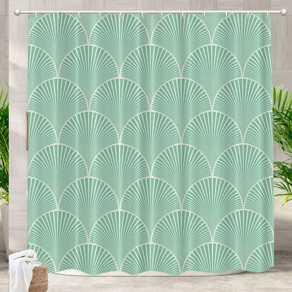 Turquoise Deco Dragonfly Waterproof Shower Curtain - 72x72 inches