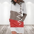 thumbnail image 2 of IROINNID Womens Spring Dresses Round Neck Long Sleeve Soild Color Ruffle A-Line Casual Long Dress, 2 of 5