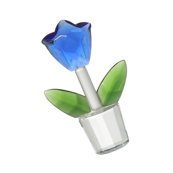 AOOOWER Enchanting Crystal Tulips Flower Sculpture Glass Collectible Figurine Home or Office Decorative Ornament Valentines