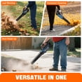 thumbnail image 2 of SENIX BLAX2-M 80 MPH at 350 CFM 20V Battery Powered Handheld Leaf Blower, Variable Speed, Cruise Control, with Charger Included, Cordless, 2 of 10