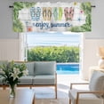 thumbnail image 2 of Window Valance for Kitchen,Summer Beach Tropical Leaves Rod Pocket Curtain Valances Short Curtains Drapes Panel,Slippers on White Plank Window Treatment Topper for Living Room Bathroom Bedroom Home, 2 of 9
