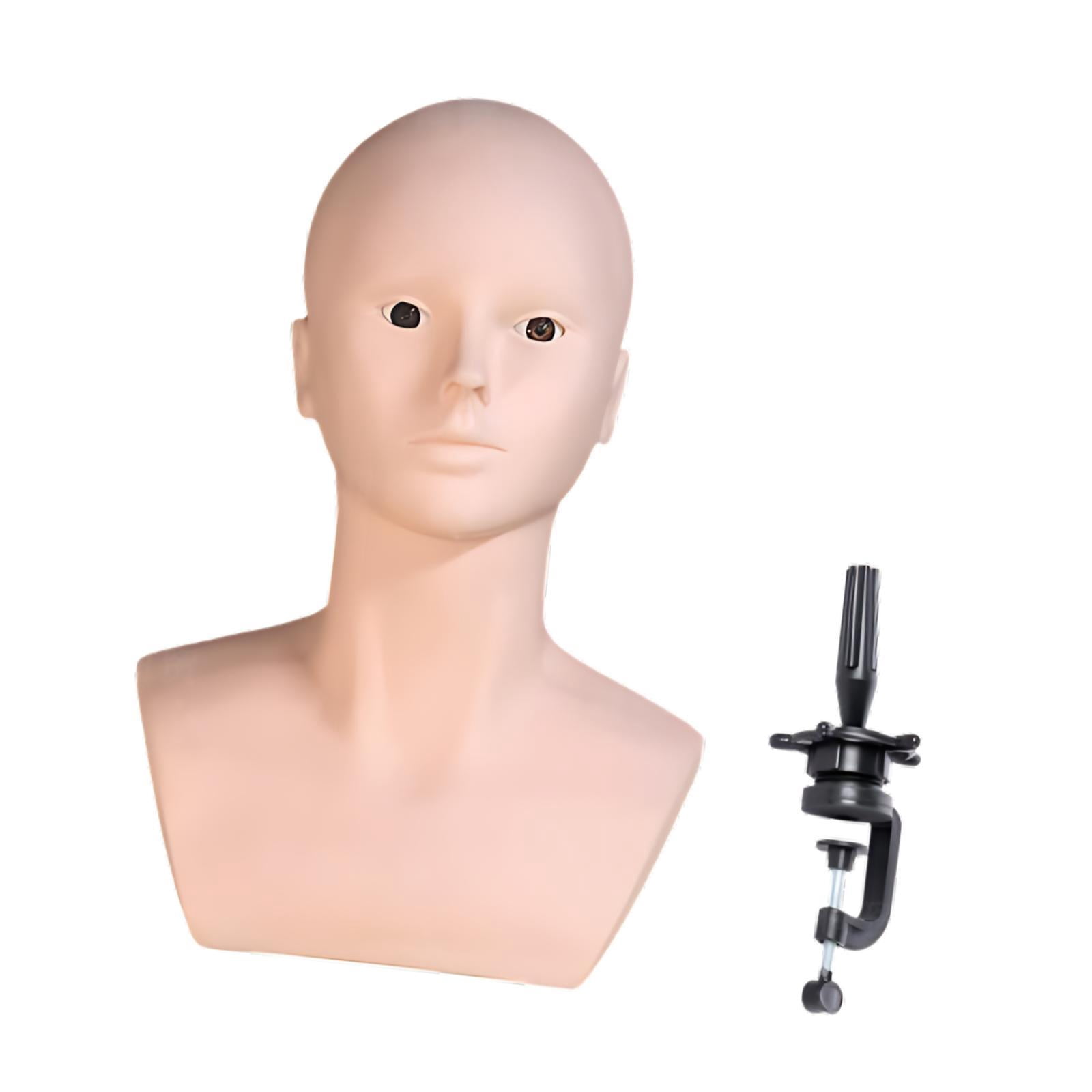 EHJRE Mannequin Bald Head,Wig Stand,Sturdy,Makeup Training Head,Professional,Lightweight Display Wig Display Head Manikin Head , with holder