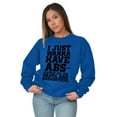 thumbnail image 3 of Want Abs Funny Working Out Cardio Gym Unisex Plus Size Sweatshirt Brisco Brands 3X, 3 of 6