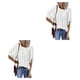 thumbnail image 1 of Qarigey Camisa de media manga con volantes elegante blusa de encaje fresca viaje cumpleaños verano primavera ropa mujer Tops Accesorios Type3 NO3, 1 of 6