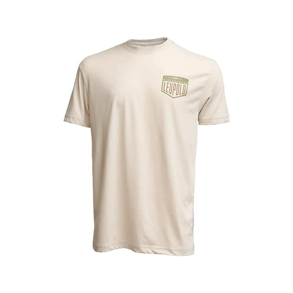 Leupold Men's Riflescopes Badge Short Sleeve T Shirt Sand Medium