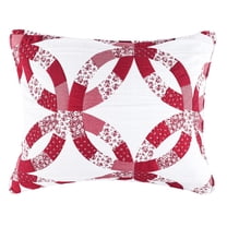 Greenland Home Fashions Wedding Ring Traditional Red Pillow Sham, Standard