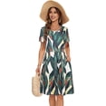 thumbnail image 2 of Robe d'Été Femme T-Shirt Plage Robe Décontractée Grande Taille Fluide Manches Courtes Tunique Ample P-2TG, 2 of 5