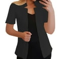 thumbnail image 2 of MPWEGNP Blazers for Women Women's Autumn Solid Color Short Sleeved Loose Casual Suit Jacket Blazer Jackets for Women Black XL, 2 of 6