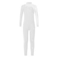 thumbnail image 3 of MSemis Kids Girls Shiny Long Sleeve Full Body Ballet Dance Gymnastics Leotard Romper Unitard Jumpsuit White 10, 3 of 6