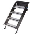 thumbnail image 3 of MOR ryde Entry Step STP-212 Gen 2; 4 Manual Folding Steps; Threshold Height Of 36-1/2 Inch To 42 Inch; With 8 Inch Rise; 500 Pound Capacity; Quick Release Hinge; Wide Top Step, 3 of 4