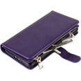 thumbnail image 4 of for Samsung Galaxy S21 Ultra 5G Wallet Case with S-Pen Slot Holder,[9 Card Slots] Removable Adjustable Crossbody Necklace Lanyard Shoulder Strap Zipper Magnetic Leather Case,6.8 inch Purple, 4 of 14