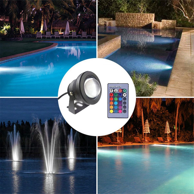Underwater Light Embedded High Voltage 85-265v LED Floodlight RGB Fountain Pool Pond Aquarium Spotlight Bulb Lamp A