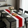 thumbnail image 2 of Red Solid Color Texture Table Runner 108 Inches Long, Simple Red Stripes Kitchen Coffee Dining Table Decoration for Home Party Birthday Wedding Home Decor 13x108 Inches, 2 of 8