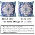 thumbnail image 2 of Ethnic Pattern Blue Boho Pillow Cover 20x20 Inch Set of 2 Southwest Farmhouse Double Sided Pillow Cover Home Decor Cotton Throw Soft Pillow Case Cushion Cover for Sofa Couch, 2 of 6