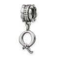 thumbnail image 1 of 925 Sterling Silver Charm For Bracelet Letter Q Dangle Bead Alphabet, 1 of 7