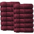 thumbnail image 1 of Canadian Linen Lot de 12 Débarbouillettes de Luxe Everest, 12”x12”, 100 % Coton Doux Absorbant Serviettes pour le Visage Rouges, Ensemble de Débarbouillettes pour Maison Salle de Bain Bar Hôtel Spa Salon Gym Piscine, Bourgogne, 1 of 2