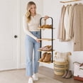 thumbnail image 4 of Better Homes & Gardens Juliet 4-Tier Shoe Rack, Matte Black and Light Honey Wood, Holds Up to 4 Pairs, 4 of 11