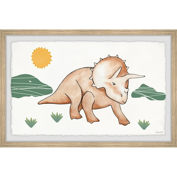 Marmont Hill Triple-Horned Dinosaur Framed Wall Art