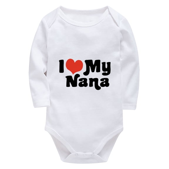 I Love My Nana Onesie for Baby Girls Long Sleeve Plain Onesie White Baby Boy 0-3 Months Outfits