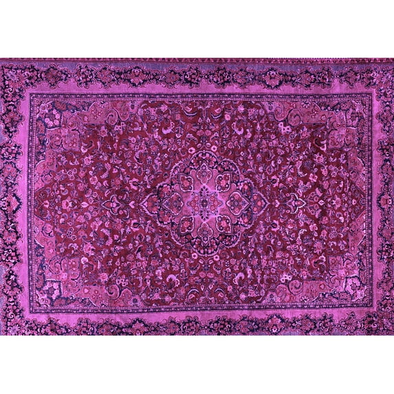Ahgly Company Indoor Rectangle Persian Purple Traditional Area Rugs, 4' x 6'