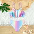 thumbnail image 2 of TAIAOJING Toddler Baby Girls Swimsuit Kids Girls Swimsuit Two Pieces Tie Dye Bikini Set Ruffle Bathing Suits Flounced Tankini Swimwear, 2 of 7