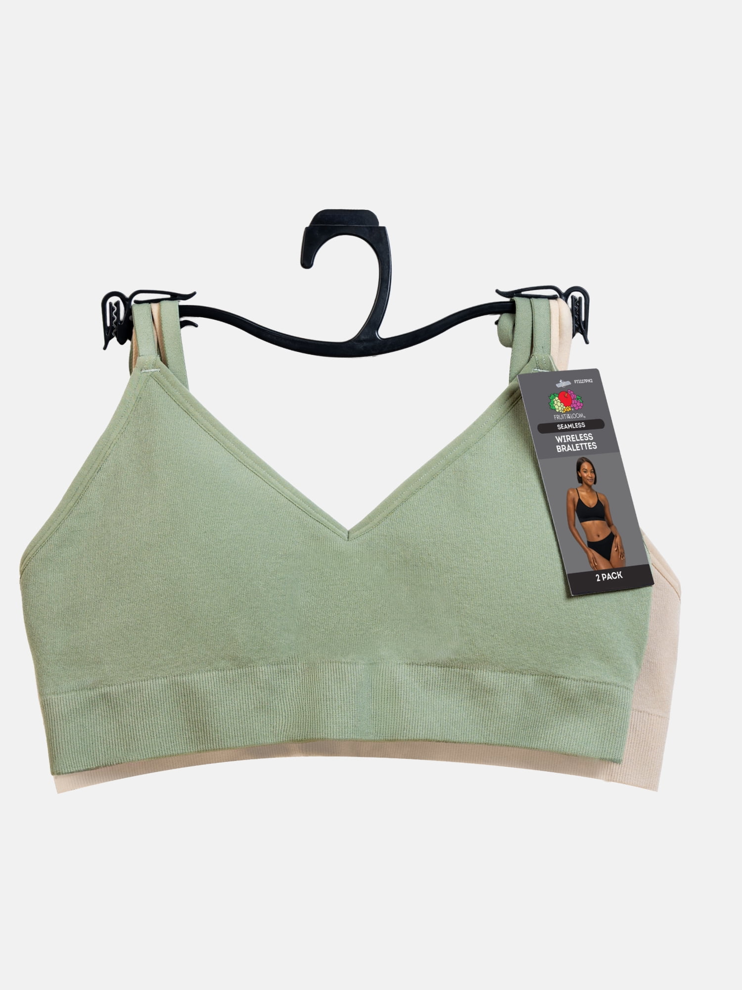 Fruit of the Loom Women's Seamless Triangle Bra, 2-Pack, Sizes S-4XL