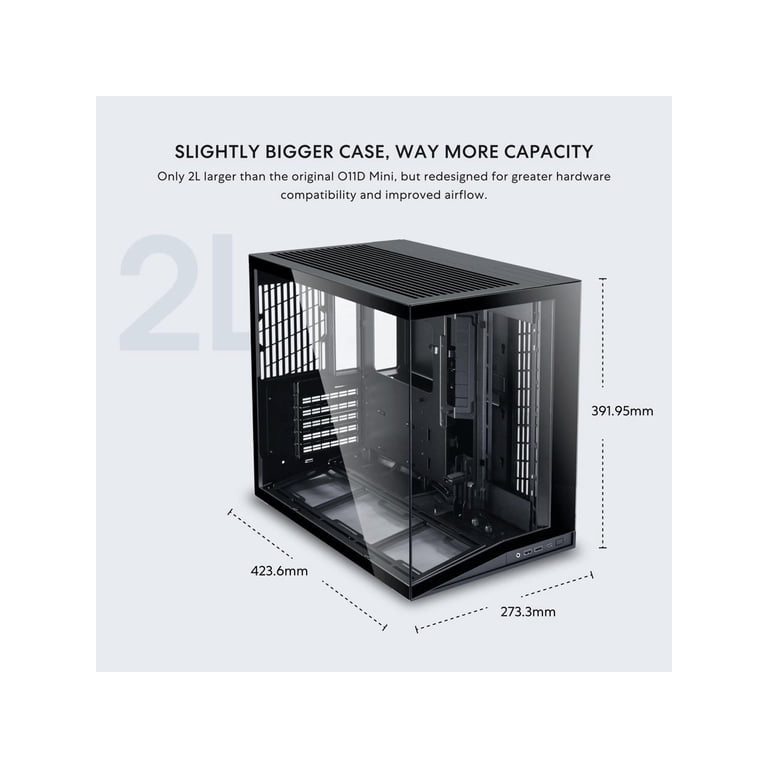 Lian-Li, PC Case, O11DMIV2X, Compact ATX Mid-Tower Black - Walmart.com