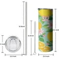 thumbnail image 5 of Lemon Skinny Tumbler with Lid Straw Stainless Steel Travel Cups Decorative Thermal Insulated 20 oz Coffee Mug for Spring Summer Birthday Christmas, 5 of 7